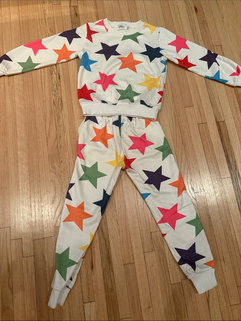 Lola + The Boys White Kids Star Print Pajama Set - Multicolor Stars